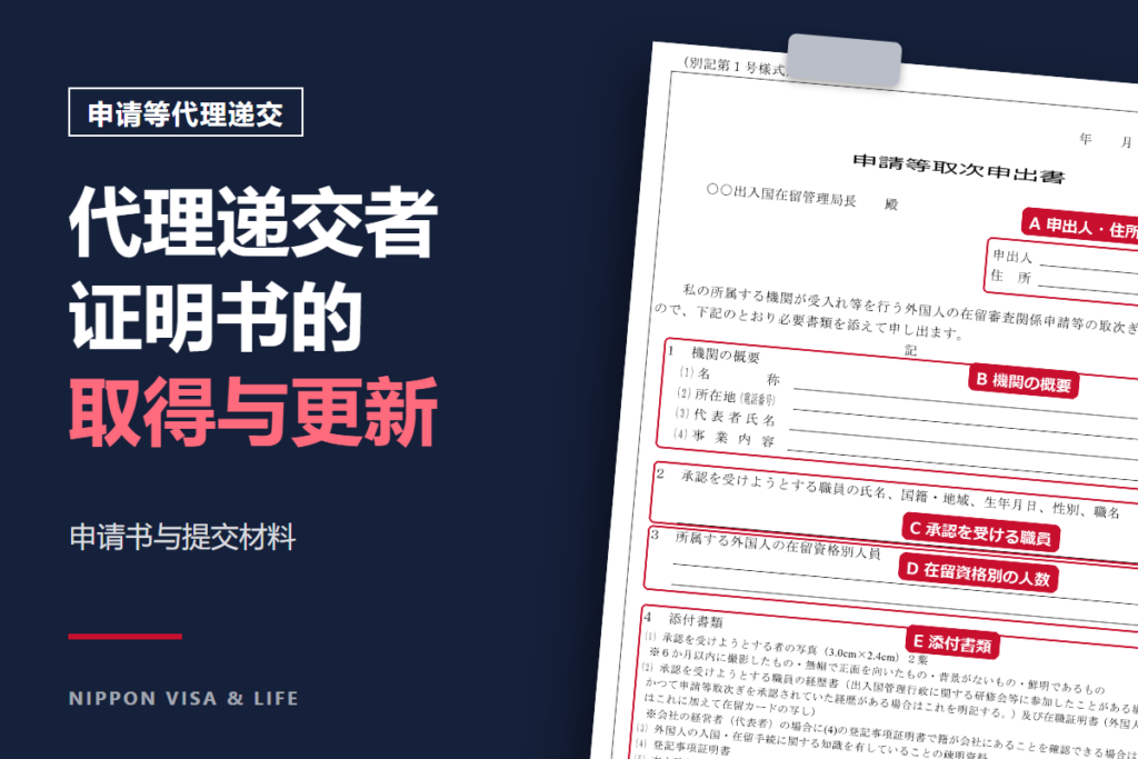 申请等代理递交者证明书的取得与更新｜申请书与提交材料、登录支援机构可代理递交的范围【对应修订后的行政书士法】