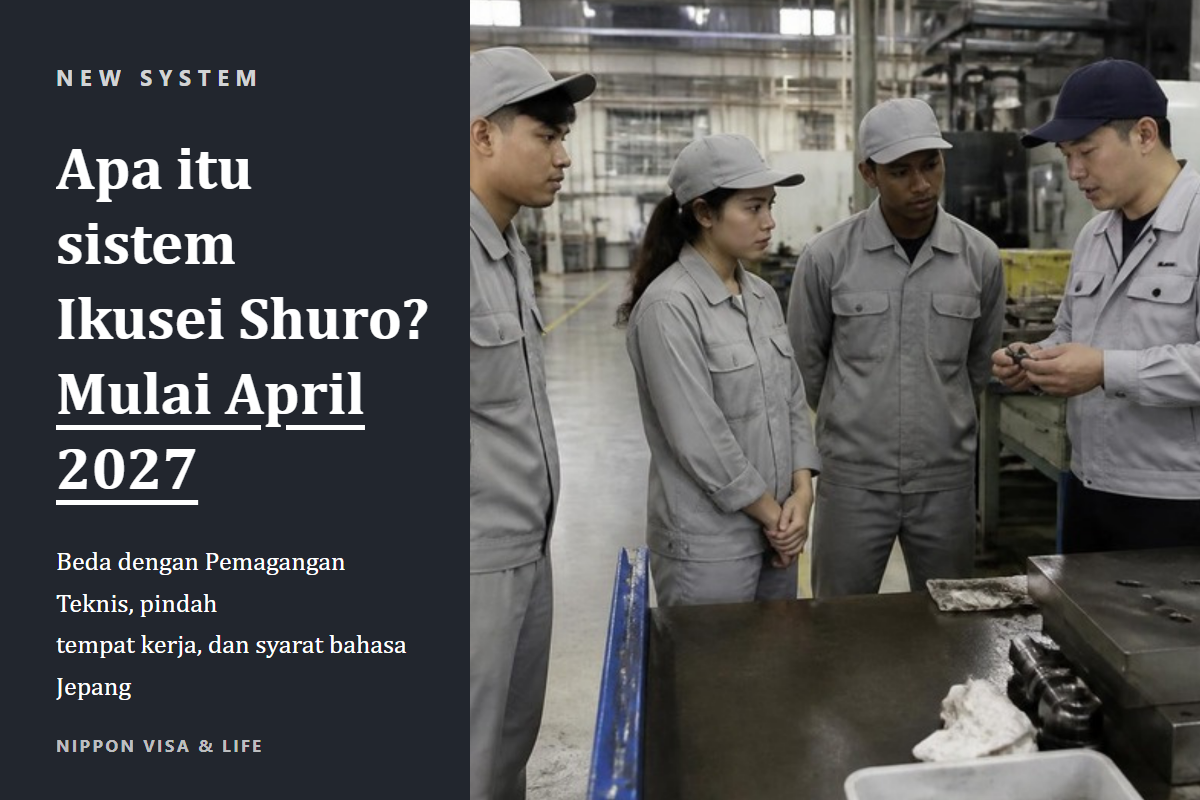 Apa itu sistem Ikusei Shuro? Penjelasan lengkap tentang perbedaannya dengan Pemagangan Teknis, pindah tempat kerja, dan syarat bahasa Jepang [Mulai April 2027]