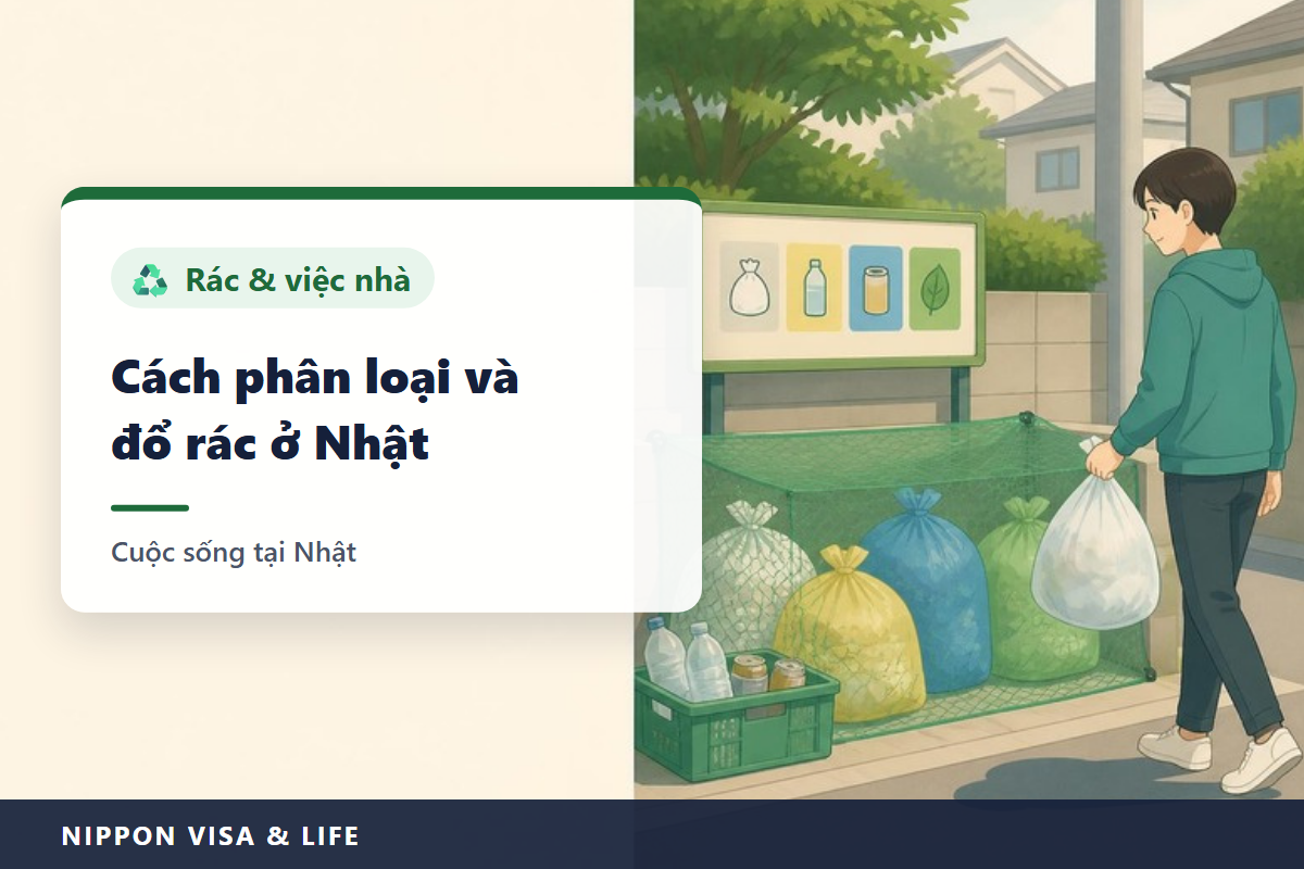 Cách phân loại và đổ rác ở Nhật Bản: Quy tắc cơ bản về rác cháy được, rác tái chế và rác cỡ lớn