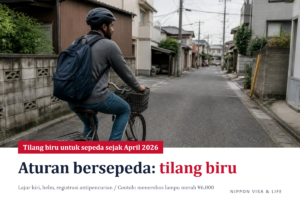 Aturan Bersepeda di Jepang | Lajur Kiri, Helm, Registrasi Antipencurian, dan Tilang Biru (Denda)