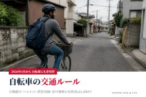 日本で自転車に乗るときのルール｜左側通行・ヘルメット・防犯登録・青切符（反則金）
