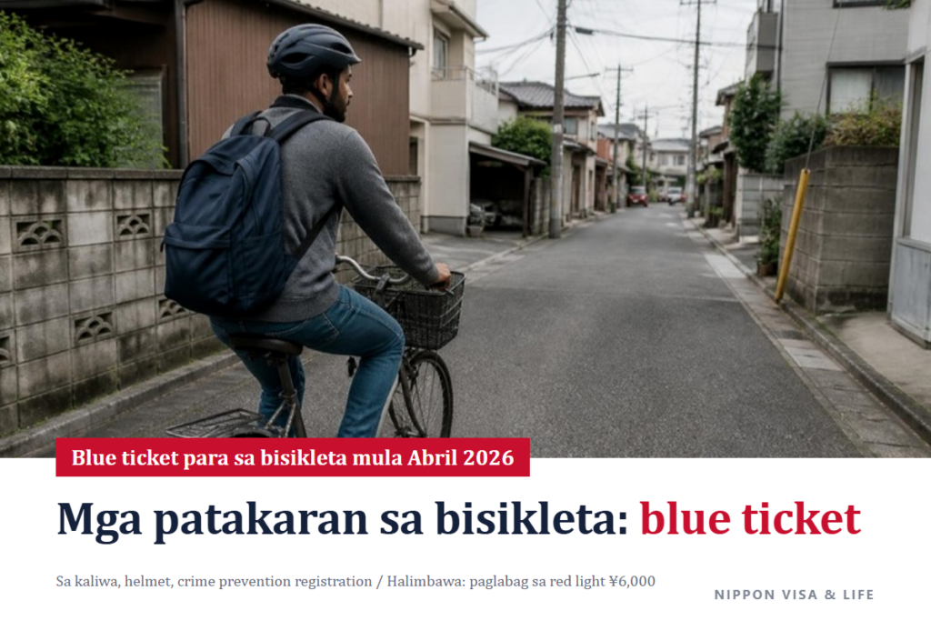 Mga Patakaran sa Pagbibisikleta sa Japan｜Pagdaan sa Kaliwa, Helmet, Anti-theft Registration, at Blue Ticket (Multa)