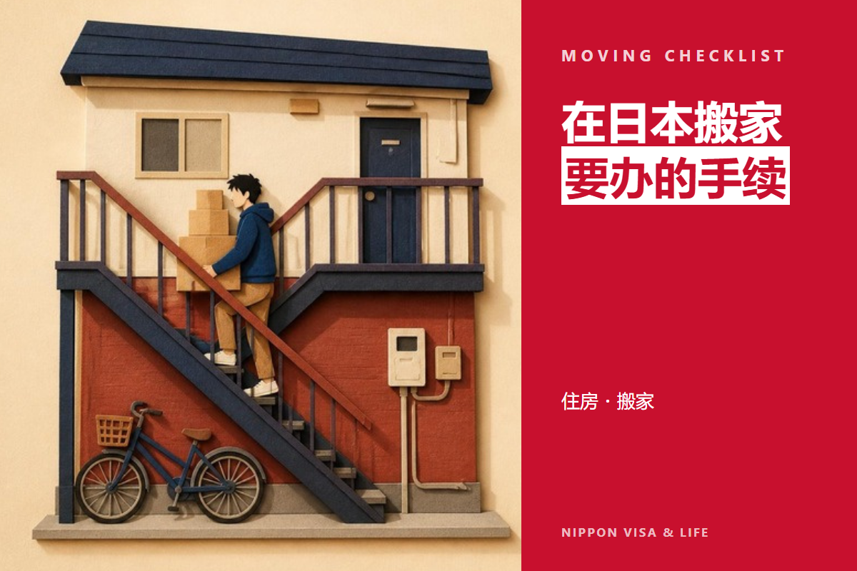 在日本搬家时的手续清单｜迁出申报・迁入申报・在留卡・电气燃气自来水・邮件转寄
