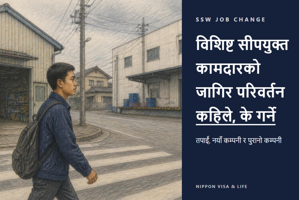 विशिष्ट सीपमा जागिर परिवर्तन गाइड｜व्यक्ति स्वयं・नयाँ कम्पनी・पुरानो कम्पनीका प्रक्रिया र क्रम एउटै तालिकामा