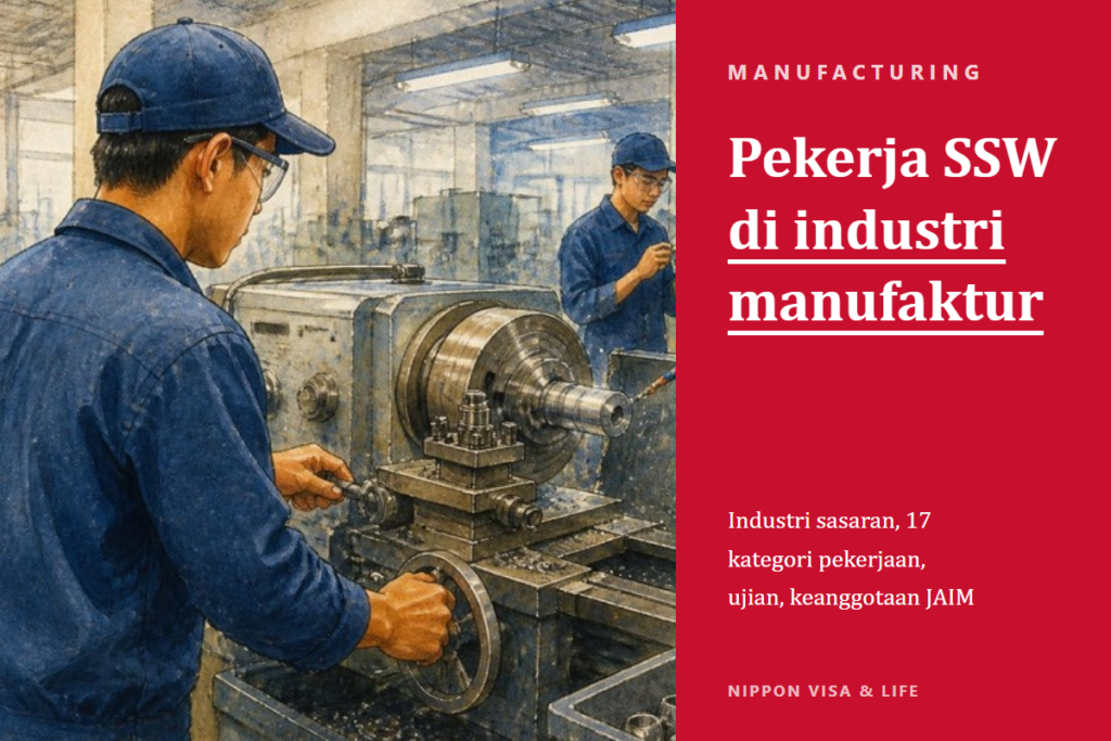 Panduan menerima Pekerja Berketerampilan Spesifik bidang "Manufaktur Produk Industri" di Jepang | Klasifikasi industri sasaran, 17 kategori pekerjaan, ujian, dan keanggotaan JAIM