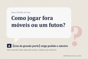 Como descartar lixo de grande porte no Japão｜O básico sobre pedido de coleta, etiqueta de taxa, dia e local de descarte