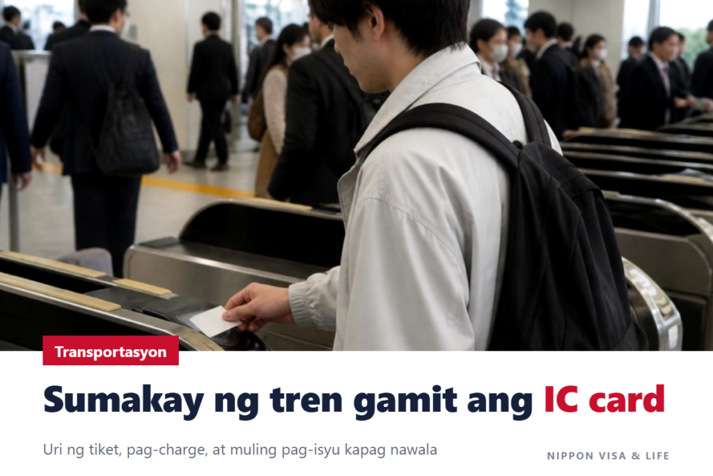 Paano Sumakay ng Tren sa Japan at Gumamit ng IC Card para sa Transportasyon｜Pagbili ng Tiket, Pagdaan sa Ticket Gate, Pag-charge, at Kapag Nawala ang Card
