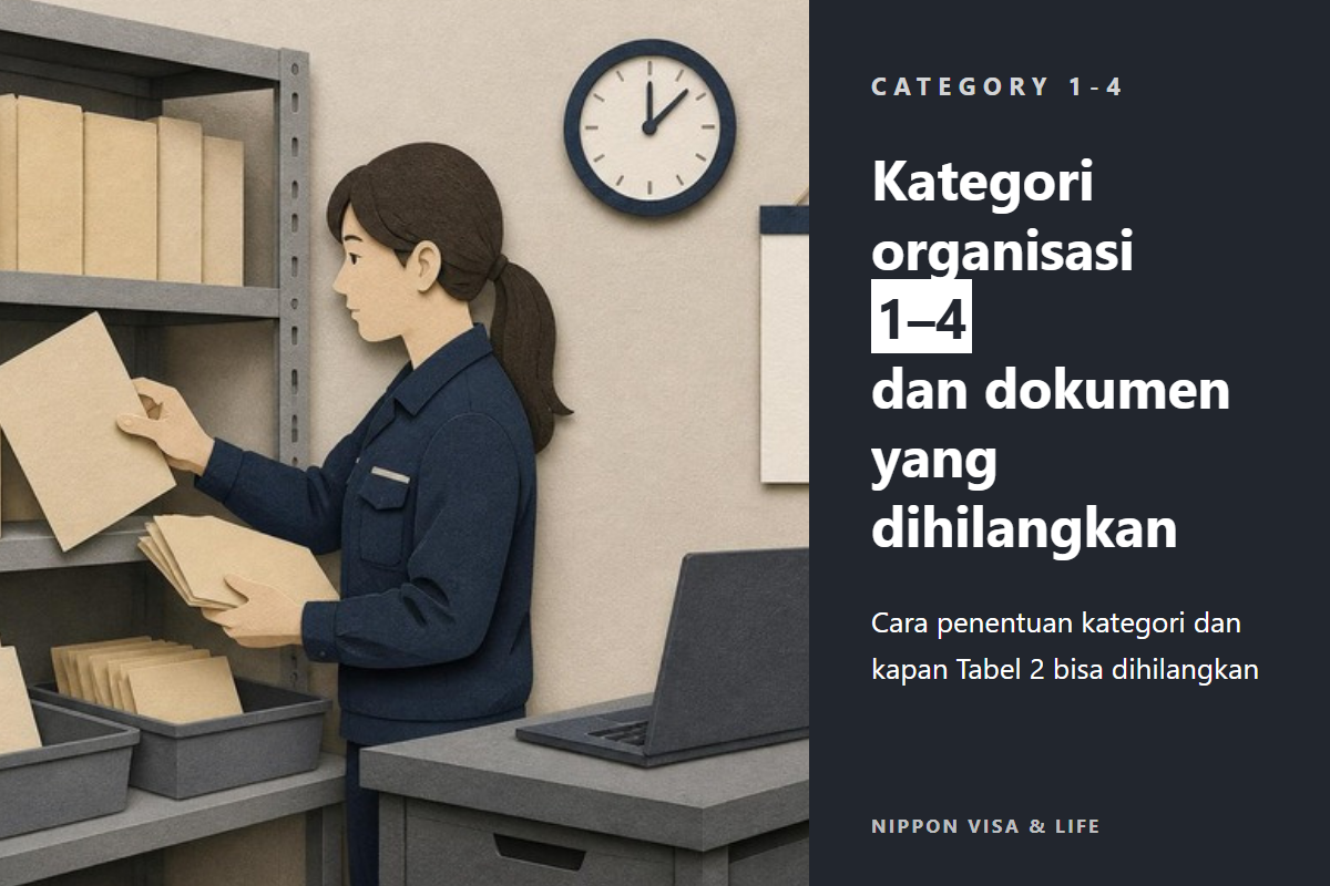 Apa itu kategori organisasi afiliasi Pekerja Berketerampilan Spesifik di Jepang? Penentuan kategori 1–4 dan dokumen yang dapat dihilangkan