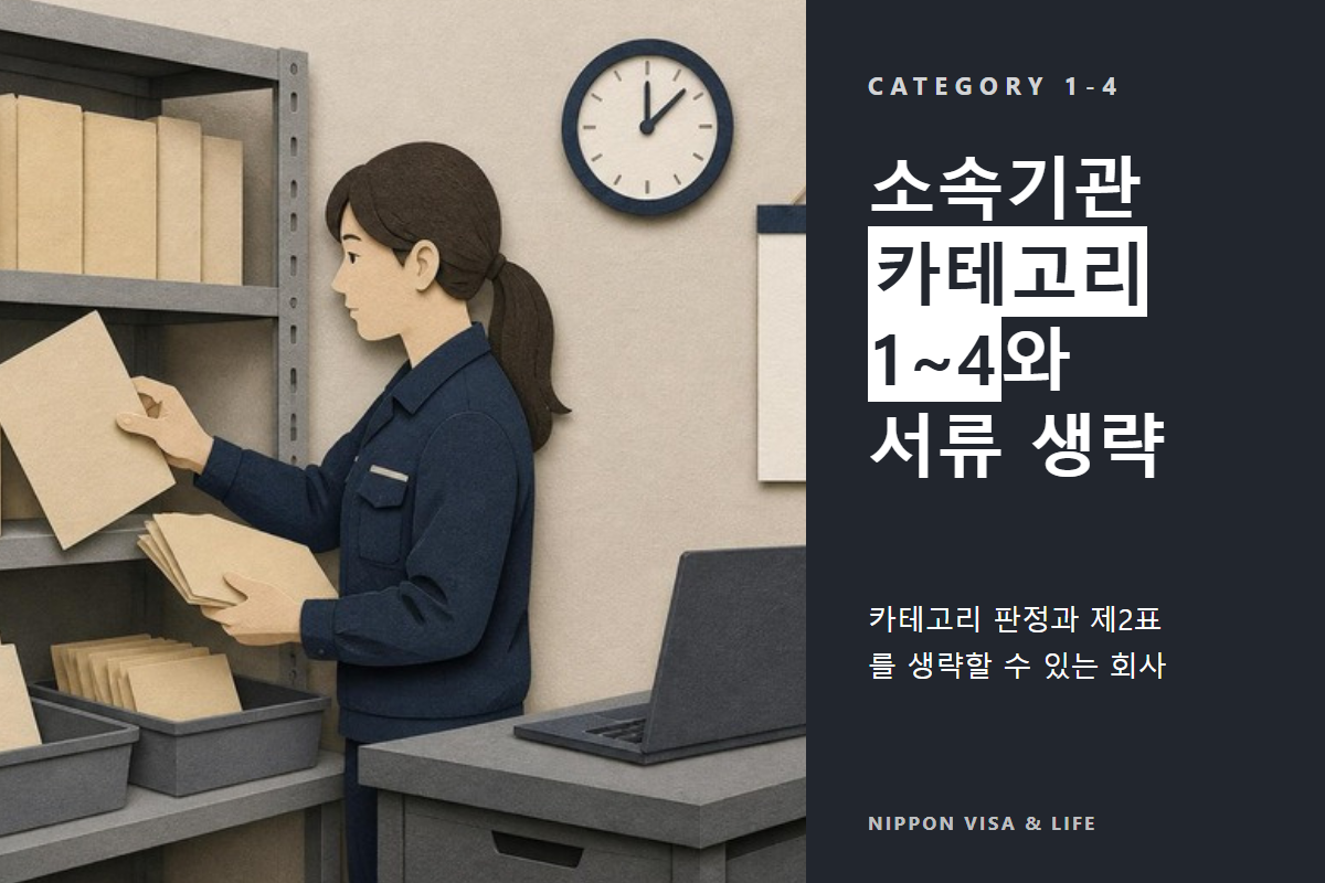 일본 특정기능 소속기관의 카테고리란? 1~4 판정과 생략할 수 있는 제출 서류