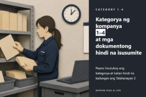 Ano ang kategorya ng affiliated organization ng Specified Skilled Worker sa Japan? Pagtukoy sa Kategorya 1–4 at mga dokumentong maaaring hindi na isumite