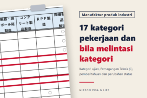 17 kategori pekerjaan Pekerja Berketerampilan Spesifik bidang "Manufaktur Produk Industri" di Jepang | Pekerjaan yang boleh dilakukan, kategori ujian, dan bila melintasi kategori