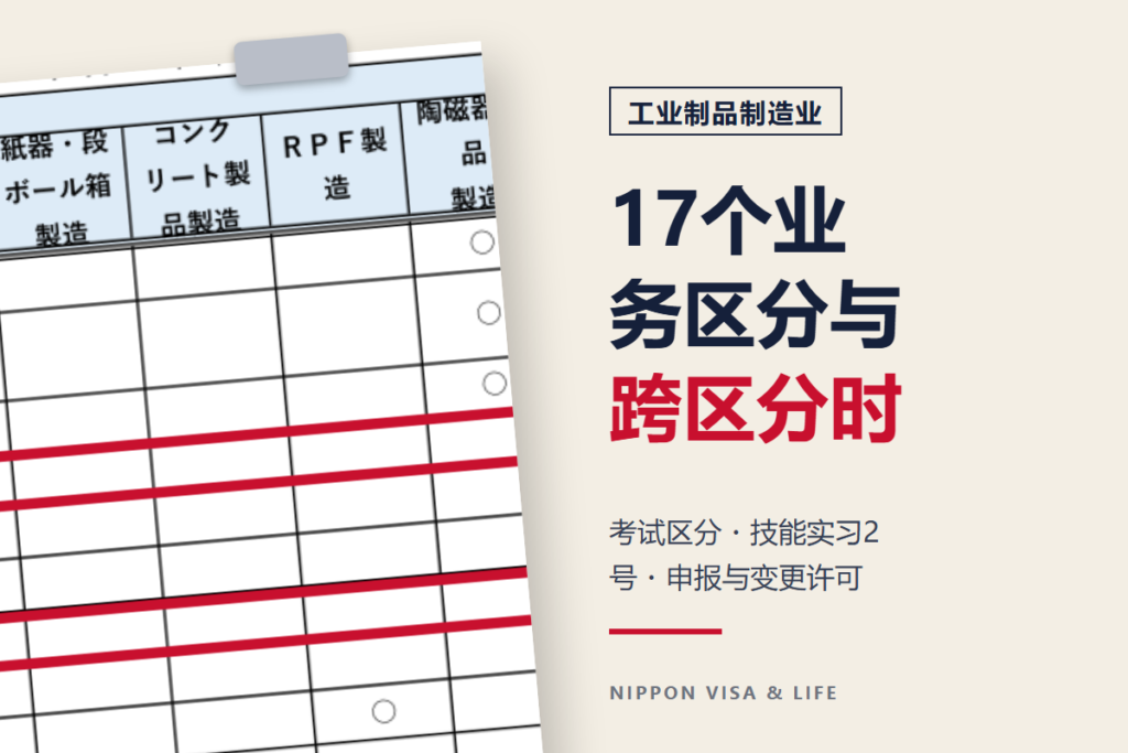 日本特定技能“工业制品制造业”的17个业务区分｜可从事的业务・考试区分・跨区分时