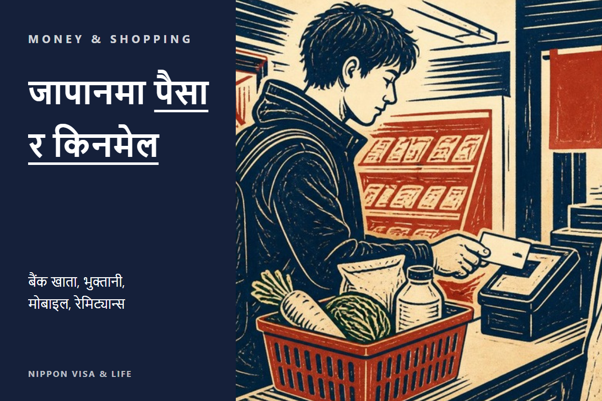 जापानमा पैसा र किनमेलका आधारभूत कुरा | बैंक खाता・भुक्तानीका तरिका・उपभोग कर・स्मार्टफोनको सम्झौता・विदेशमा रकम पठाउने・समस्या पर्दा सल्लाह लिने ठाउँ