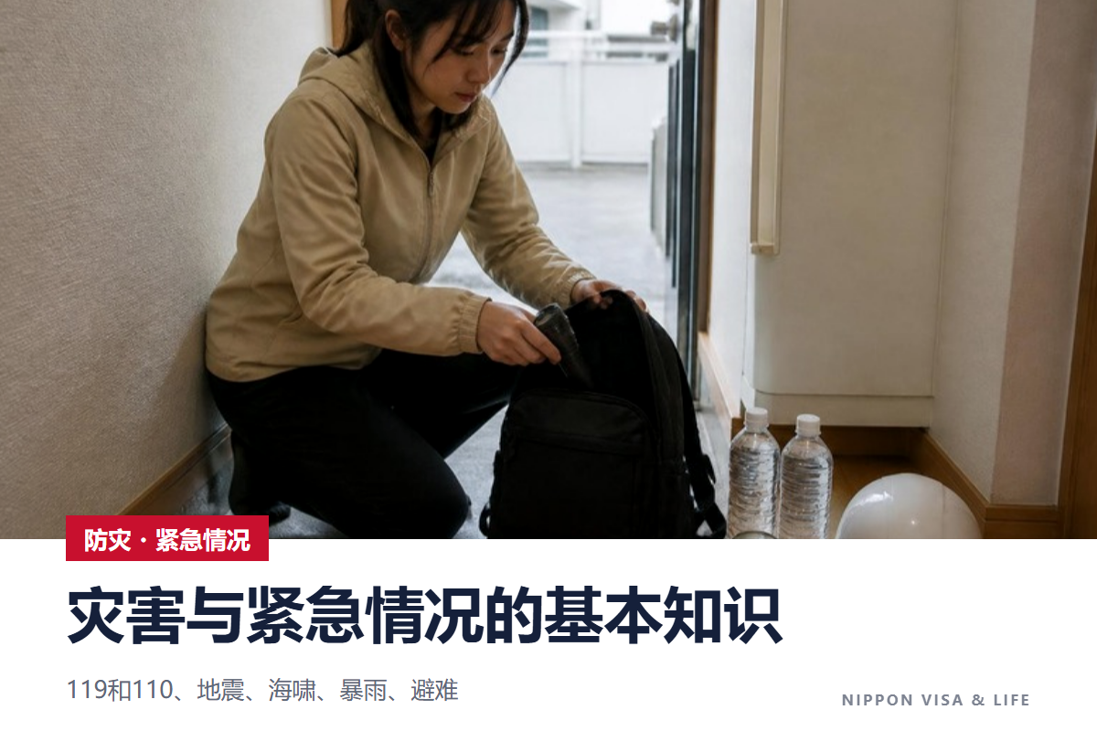 日本的灾害与紧急情况基础知识｜119・110、地震・海啸・暴雨・火山、避难与多语言信息