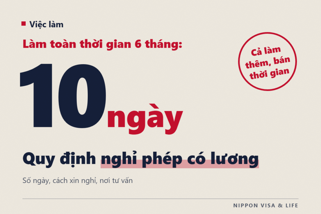 Quy định về nghỉ phép năm có lương tại Nhật Bản | Được bao nhiêu ngày? Người làm bán thời gian, làm thêm có được nghỉ không?