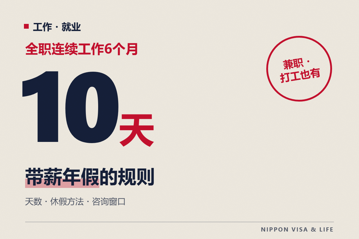 日本的带薪年假（年次有给休假）规则｜能有几天？小时工・兼职也能休吗？