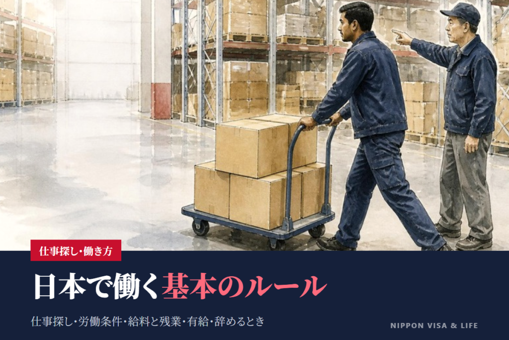 日本での仕事探しと働き方の基本｜ハローワーク・労働条件・給料と残業・有給休暇・辞めるとき・相談先