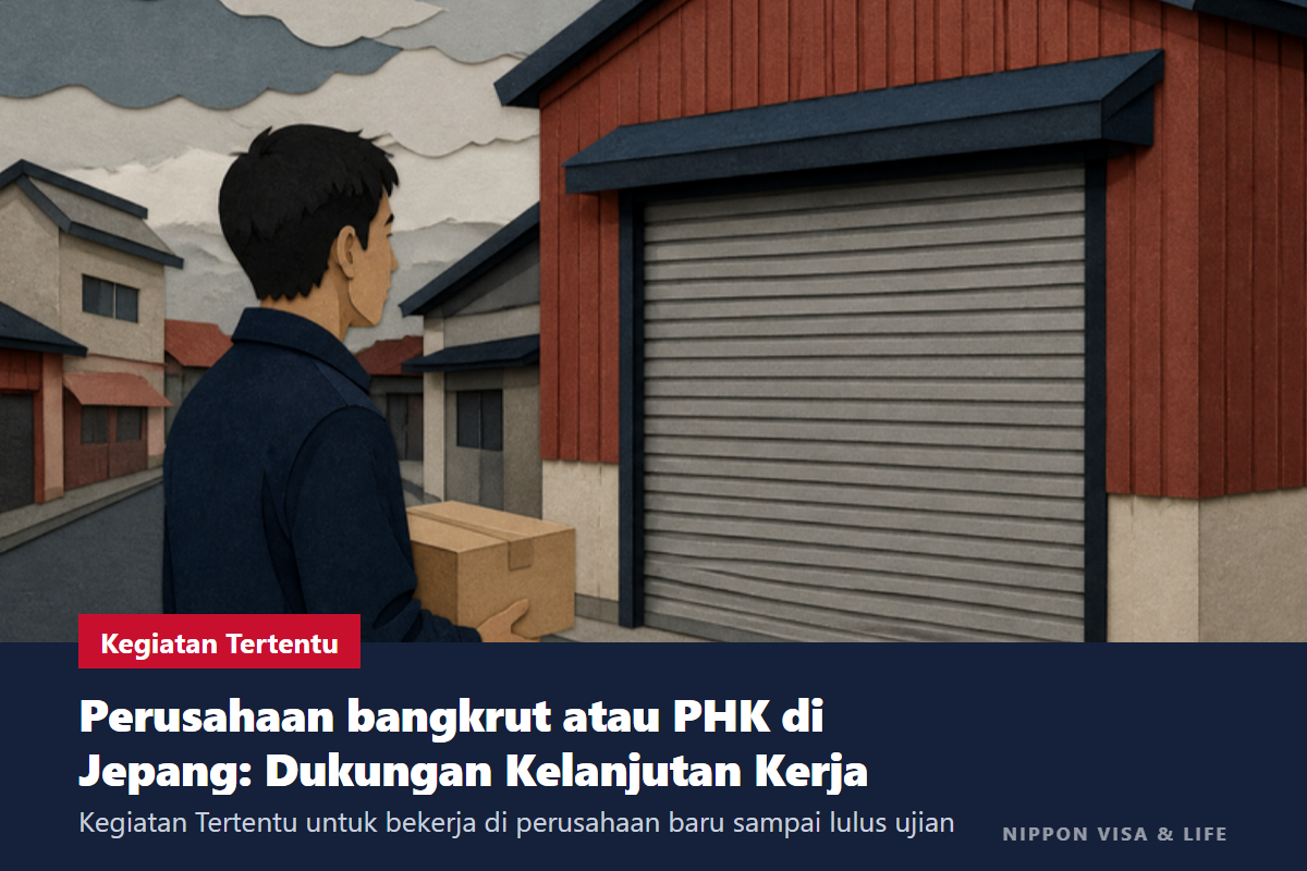 Jika tidak bisa bekerja lagi karena perusahaan bangkrut atau PHK di Jepang|Penjelasan sasaran, syarat, dan prosedur permohonan Kegiatan Tertentu (Dukungan Kelanjutan Kerja)