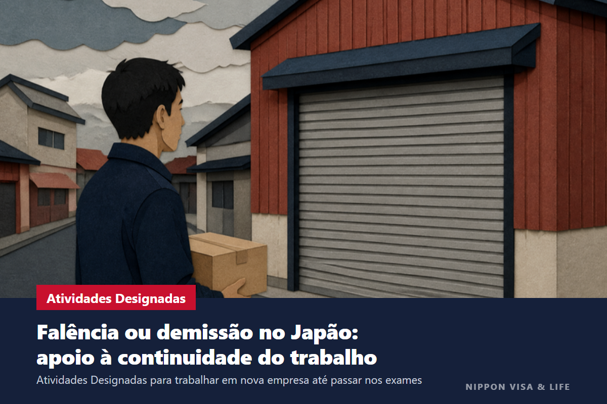Ficou sem poder trabalhar por falência ou demissão no Japão? | Quem pode usar, requisitos e solicitação das Atividades Designadas (apoio à continuidade do trabalho)