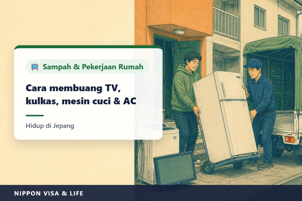 Cara Membuang TV, Kulkas, Mesin Cuci, dan AC di Jepang | Cara Membuang dan Biaya 4 Jenis Peralatan Elektronik Rumah Tangga menurut Undang-Undang Daur Ulang Peralatan Elektronik Rumah Tangga