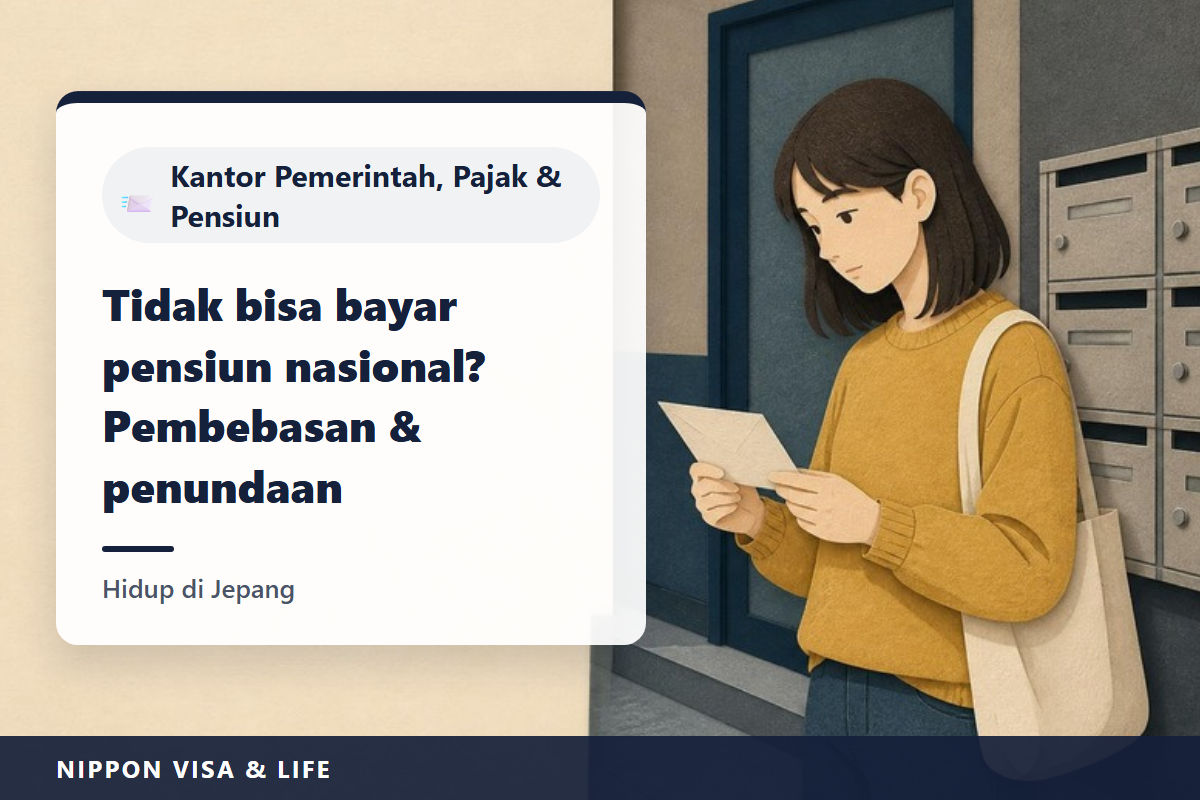 Jika Tidak Bisa Membayar Iuran Pensiun Nasional di Jepang | Cara Mengajukan Pembebasan dan Penangguhan Pembayaran (Batas Penghasilan, Loket, Barang yang Dibawa, Pembayaran Susulan)