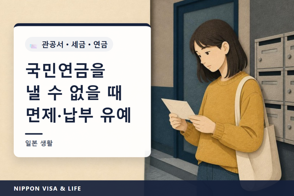 일본에서 국민연금 보험료를 낼 수 없을 때｜면제·납부유예 신청 방법(소득 기준·창구·준비물·추납)