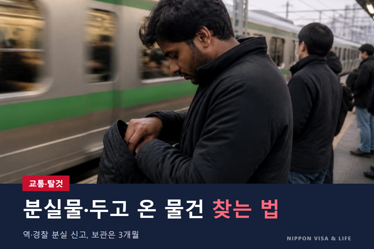 일본에서 분실물·두고 내린 물건이 생겼을 때｜역·전철·버스·택시·길에서 잃어버렸을 때 찾는 법과 유실신고