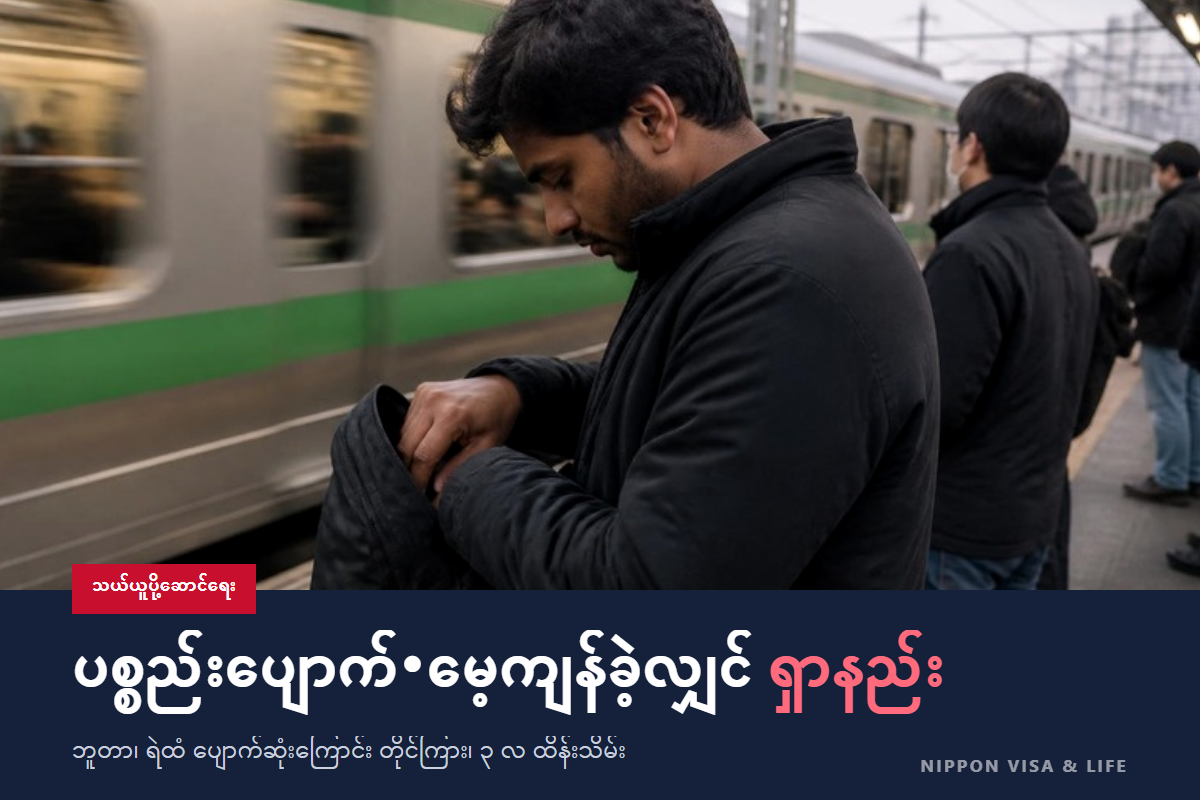 ဂျပန်တွင် ပစ္စည်း ပျောက်ဆုံးခြင်း・မေ့ကျန်ခဲ့ခြင်း ဖြစ်ပါက | ဘူတာ・ရထား・ဘတ်စ်ကား・တက္ကစီ・လမ်းပေါ်တွင် ပျောက်သွားသည့်အခါ ရှာနည်းနှင့် ပစ္စည်းပျောက်ဆုံးကြောင်း တိုင်ကြားခြင်း (遺失届)