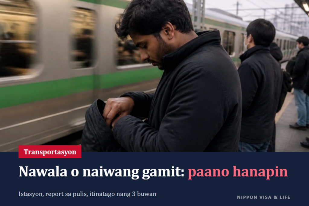 Kapag May Nawala o Naiwang Gamit sa Japan｜Paano Hanapin ang Gamit na Nawala sa Istasyon, Tren, Bus, Taxi o Kalye, at ang Lost Property Report