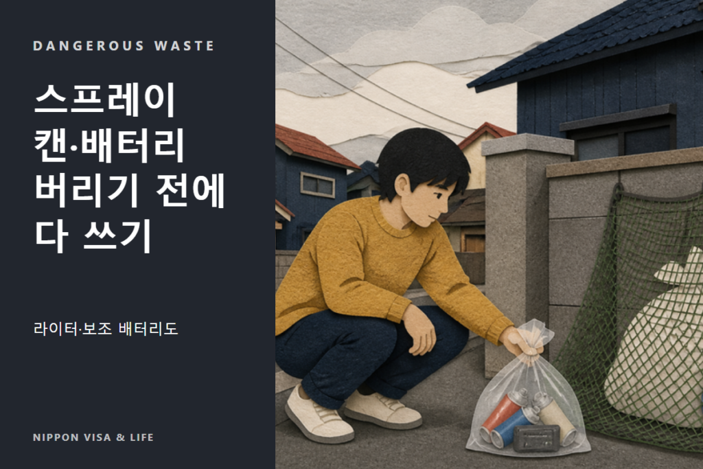 일본에서 스프레이 캔・전지・라이터를 버리려면｜리튬 이온 전지・부탄가스 등 위험한 쓰레기 버리는 방법