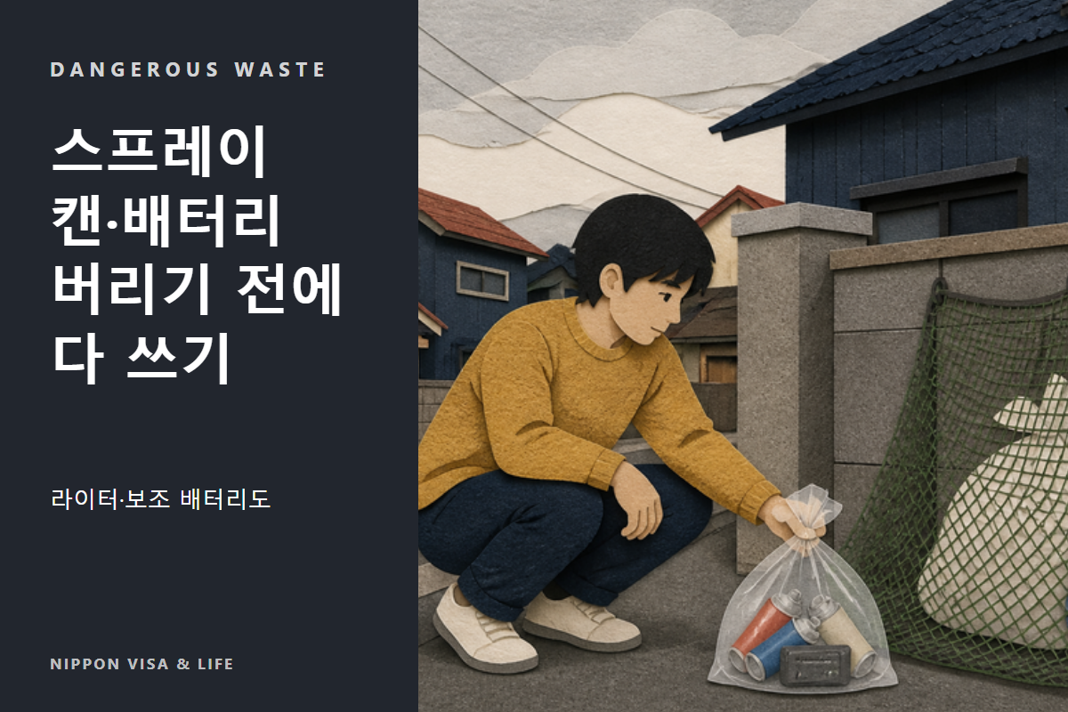 일본에서 스프레이 캔・전지・라이터를 버리려면｜리튬 이온 전지・부탄가스 등 위험한 쓰레기 버리는 방법