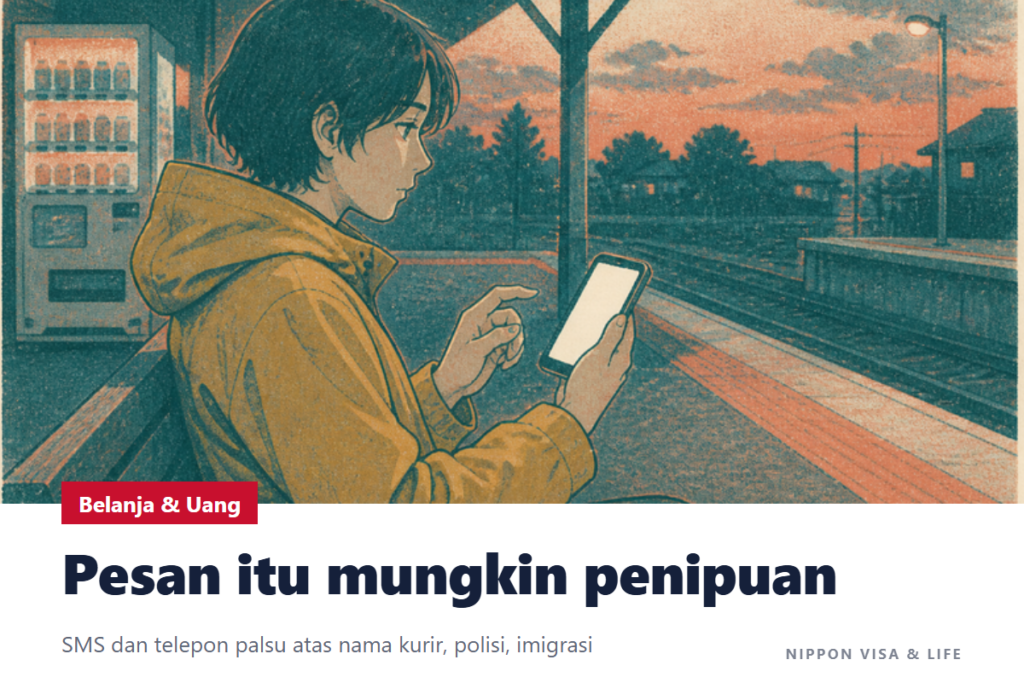 Jika Menerima Email, SMS, atau Telepon Penipuan di Jepang | Modus yang Mengaku dari Jasa Pengiriman, Polisi, atau Imigrasi, dan Tempat Konsultasi (#9110 dan 188)