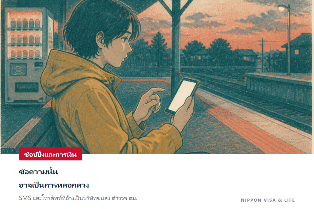 เมื่อเจออีเมล SMS หรือโทรศัพท์หลอกลวงในญี่ปุ่น｜กลโกงที่แอบอ้างเป็นบริษัทขนส่งพัสดุ ตำรวจ หรือสำนักงานตรวจคนเข้าเมือง และที่ปรึกษา (#9110・188)
