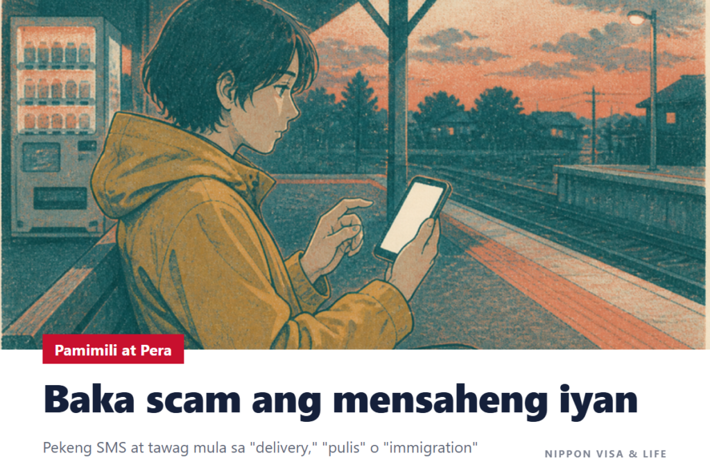 Kapag May Natanggap na Scam na Email, SMS o Tawag sa Japan｜Mga Modus na Nagpapanggap na Delivery Company, Pulis o Immigration, at Saan Kokonsulta (#9110 at 188)