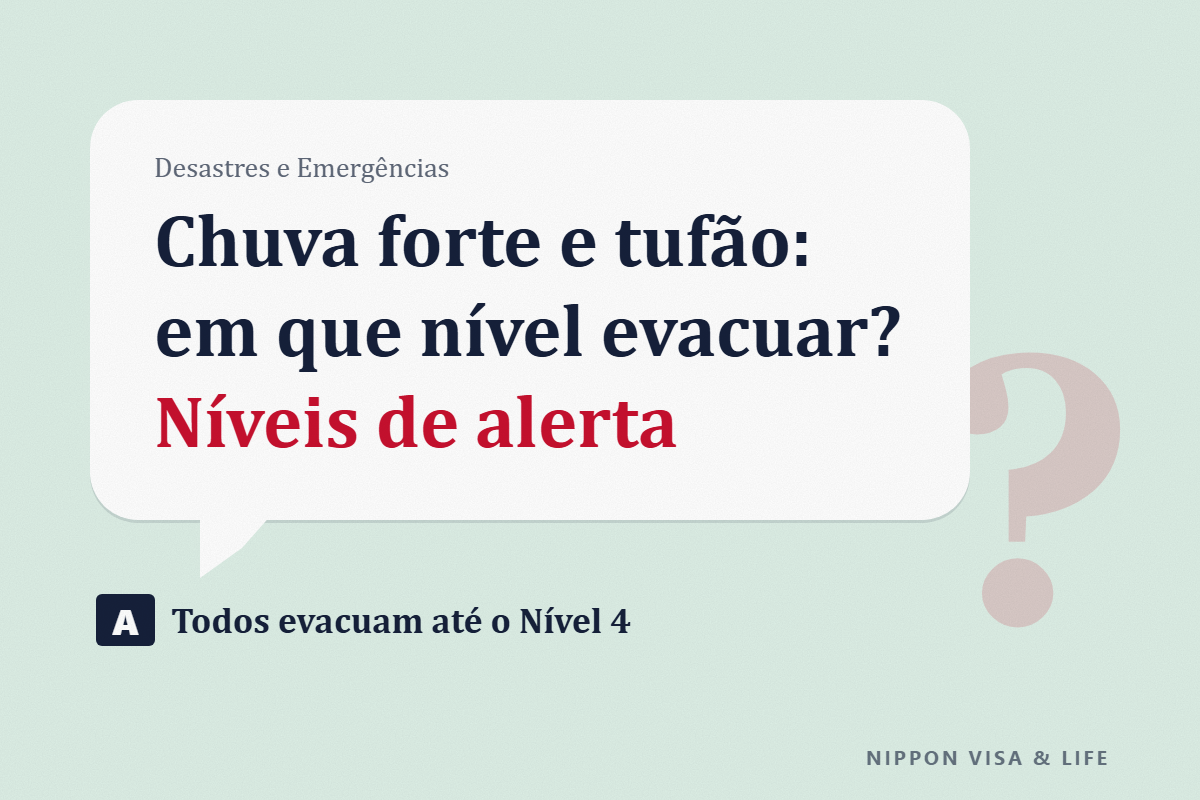 Níveis de alerta e informações de evacuação para chuva forte e tufão no Japão｜Quando fugir nos Níveis 3 e 4 e os novos nomes de informações, como o "Alerta de Perigo de Chuva Forte Nível 4"