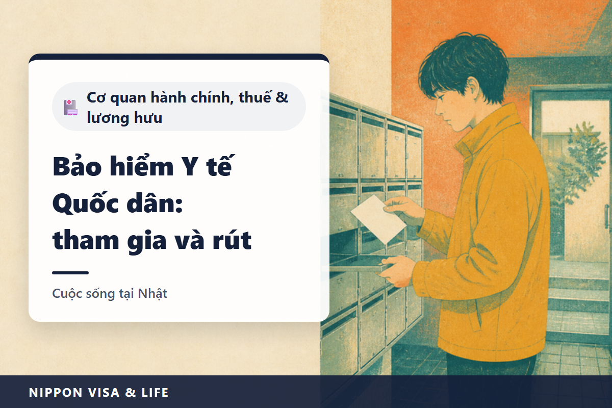 Cách tham gia và rút khỏi Bảo hiểm Y tế Quốc dân tại Nhật Bản | Người phải tham gia, khai báo trong 14 ngày, giấy tờ cần mang, phí bảo hiểm và giảm phí