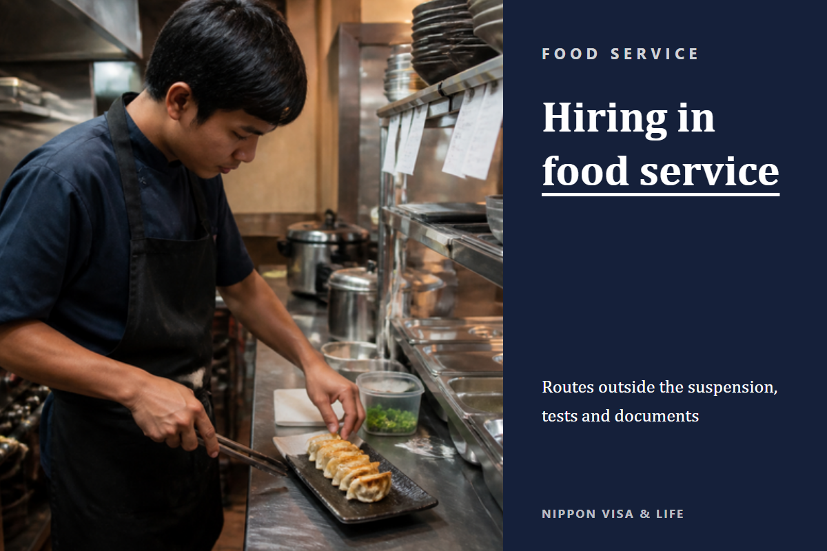 How to Hire Foreign Nationals in Japan's Food Service Industry on Specified Skilled Worker Status: Hiring Routes Not Affected by the Suspension, Exams, and Required Documents