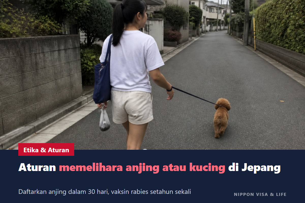 Aturan Memelihara Anjing dan Kucing di Jepang | Pendaftaran Anjing, Vaksinasi Rabies, Microchip, Tata Krama di Apartemen dan Saat Jalan-Jalan