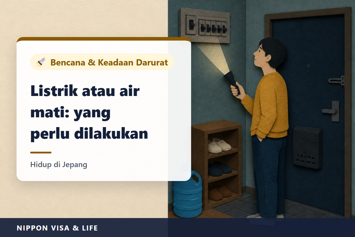 Yang Harus Dilakukan Saat Listrik Padam atau Air Mati di Jepang | Cara Memeriksa Pemutus Arus, Mencari Informasi Pemadaman, Kebakaran Saat Listrik Menyala Kembali, Makanan di Kulkas, Toilet dan Titik Pembagian Air