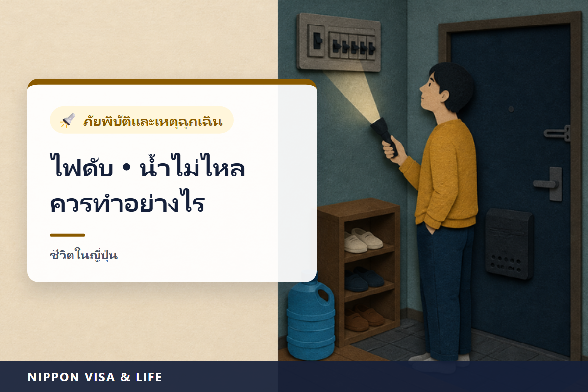 สิ่งที่ควรทำเมื่อไฟดับหรือน้ำไม่ไหลในญี่ปุ่น｜วิธีตรวจเบรกเกอร์ วิธีหาข้อมูลไฟดับ ไฟไหม้ตอนไฟกลับมา อาหารในตู้เย็น ห้องน้ำ และจุดแจกน้ำ