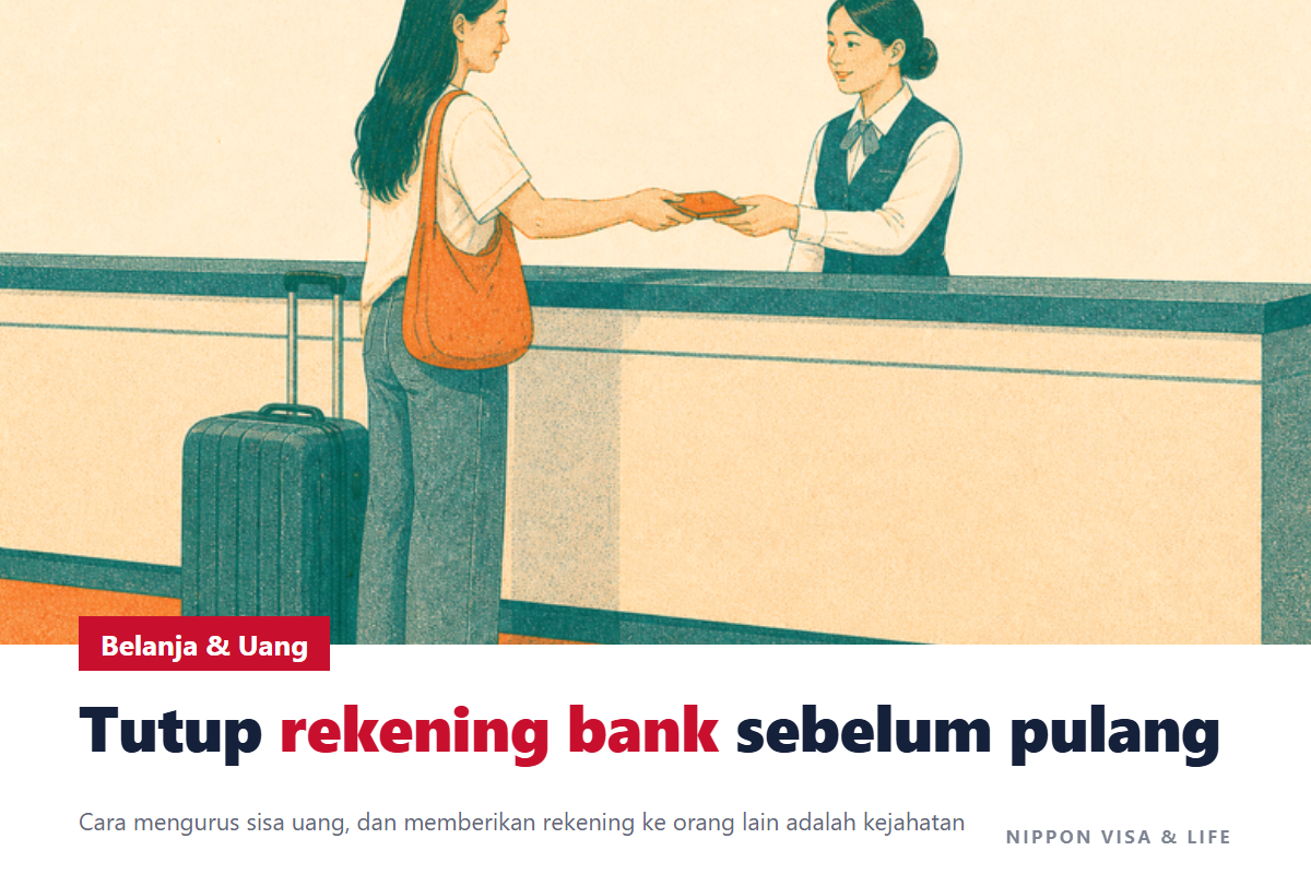 Menutup Rekening Bank Saat Pulang dari Jepang | Cara Menangani Sisa Uang, dan Memberikan Rekening kepada Orang Lain Adalah Tindak Pidana