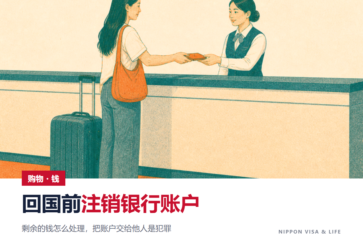 离开日本回国时注销银行账户|剩余资金的处理方法,以及把账户交给他人属于犯罪