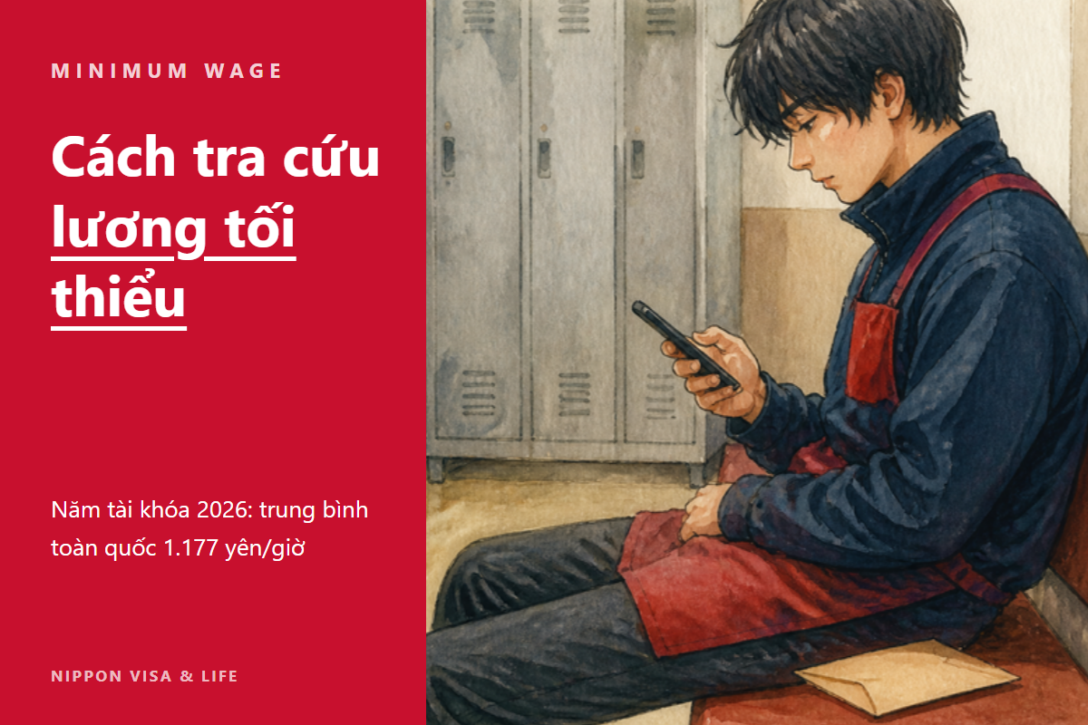 Cách tra cứu lương tối thiểu tại Nhật Bản | Mức lương theo từng tỉnh (năm tài chính Reiwa 8) và cách tính xem lương của bạn có thấp hơn mức tối thiểu không