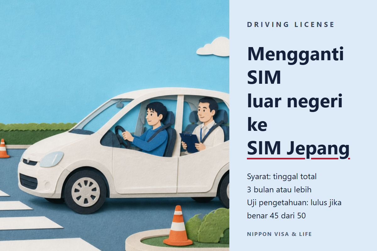 Cara Menukar SIM Luar Negeri ke SIM Jepang (Gaimen Kirikae) | Syarat, Dokumen yang Diperlukan, Tes Pengetahuan dan Tes Keterampilan, Biaya