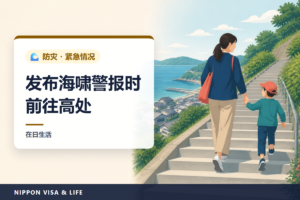 在日本发布海啸警报时如何避难｜大海啸警报・海啸警报・海啸注意报的区别、步行逃往高处、海啸旗与标识