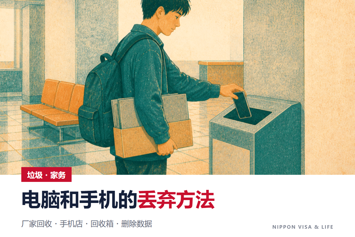 在日本如何丢弃电脑・智能手机・小型家电|厂家回收・手机店・市区町村回收箱和数据的删除方法