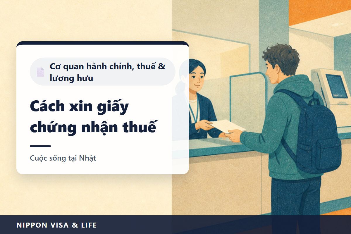 Cách lấy giấy chứng nhận thuế, giấy chứng nhận miễn thuế, giấy chứng nhận nộp thuế tại Nhật Bản | Lấy ở thành phố nào, năm tài chính và năm thu nhập, tại quầy, qua bưu điện, tại cửa hàng tiện lợi, khi chưa khai thuế