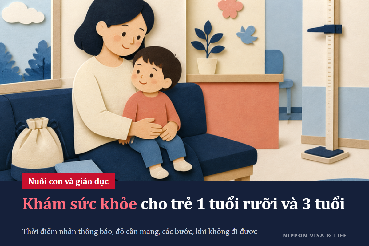 Cách đi khám sức khỏe cho trẻ 1 tuổi 6 tháng và 3 tuổi tại Nhật Bản | Thời điểm nhận thông báo, đồ cần mang, quy trình trong ngày và khi không đi được