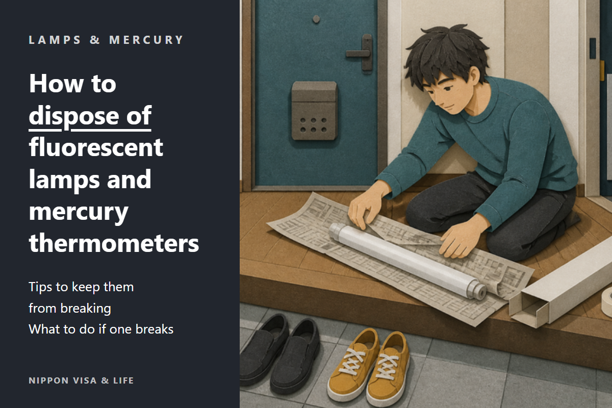 How to Throw Away Fluorescent Lamps, Light Bulbs and Mercury Thermometers in Japan: How to Put Them Out Without Breaking Them, and How to Clean Up If One Breaks