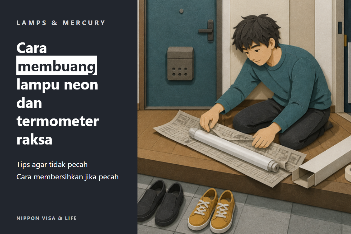 Cara Membuang Lampu Neon, Bohlam, dan Termometer Raksa di Jepang | Cara Membuangnya agar Tidak Pecah dan Cara Membersihkannya Jika Pecah